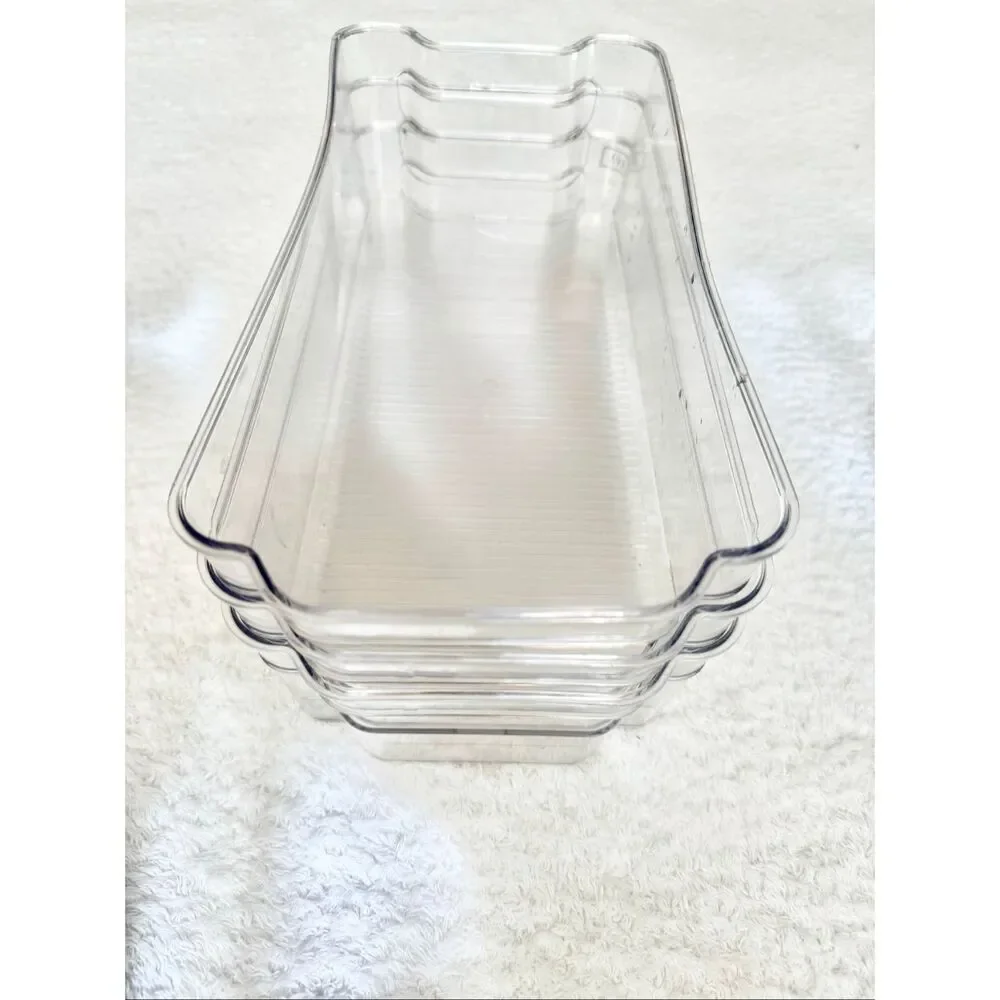 Plastic storage trays set of three stackable